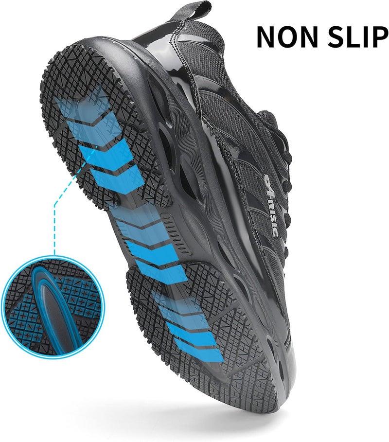 JJMIMAIFJ Non Slip Work Shoes for Men Women Waterproof Sneakers Men Comfortable Restaurant Chef Shoes Slip Resistant Shoes for Men Breathable Walking Sneakers for Daily Use Black - Image 3